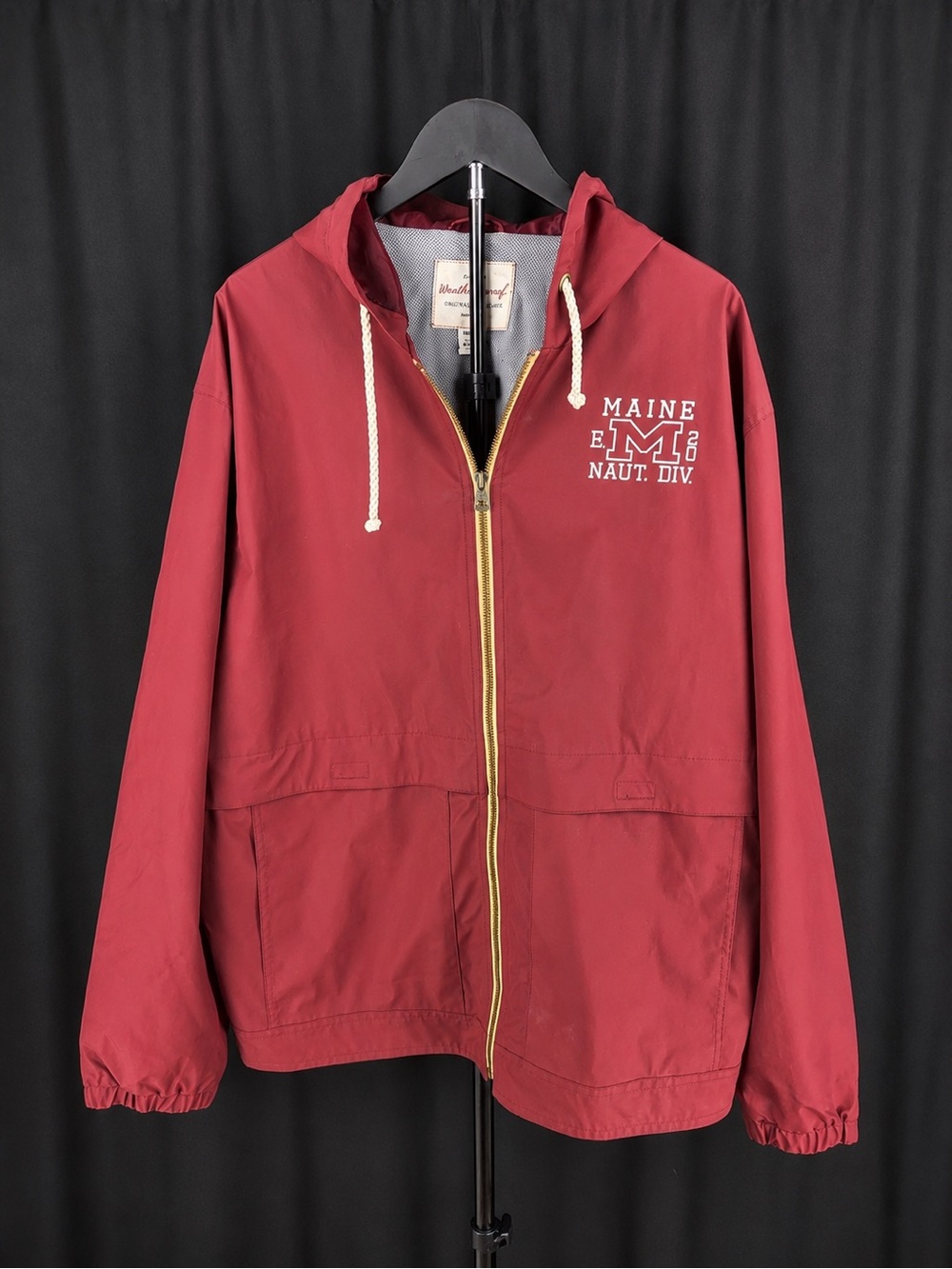 Weatherproof Vintage Maine Naut. Div. Hooded Zip Jacket - Maroon